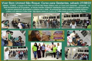 Unimed So Roque,27/08/22:Curso presencial para Gestantes