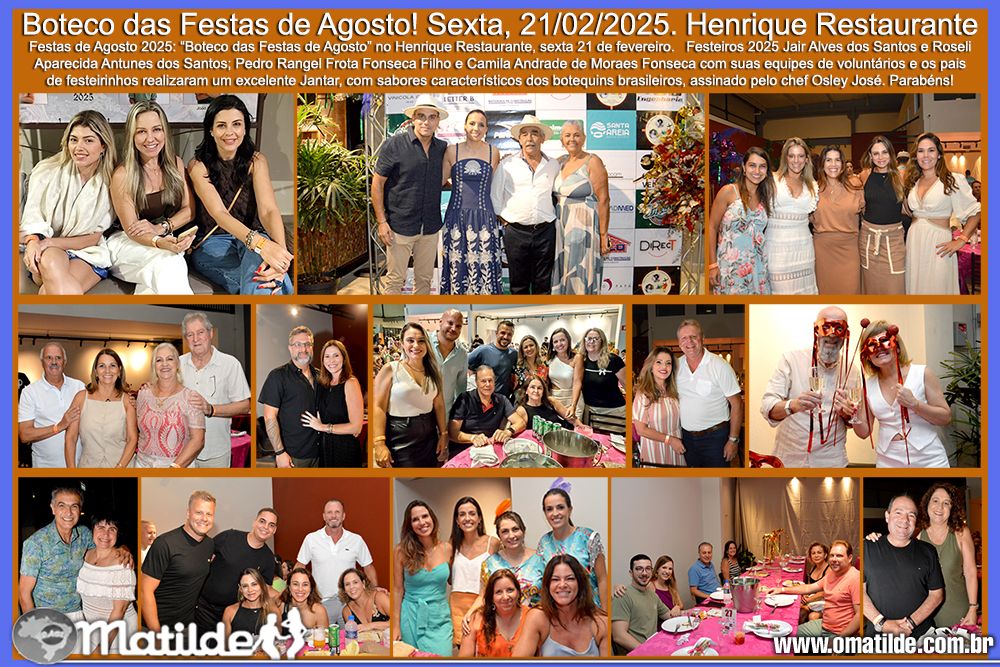 Boteco Festas de Agosto! Sexta, 21/02/2025, Henrique Restaur